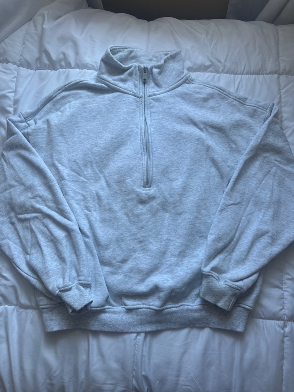 Garage Quarter-Zip Pullover Sweatshirt - Light Gray